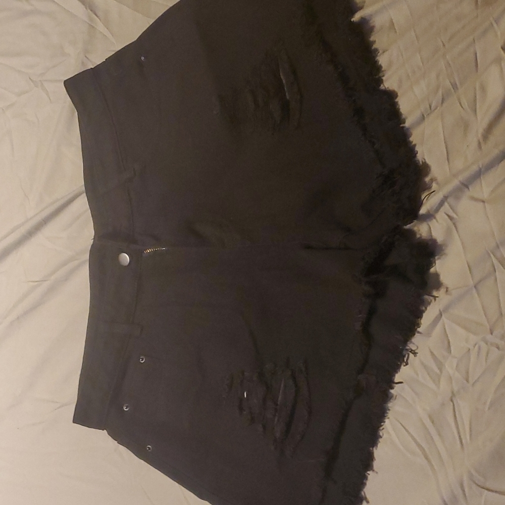 Black Jean shorts